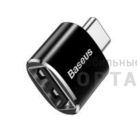 Конвертер-переходник Baseus Mini USB female to Type-C male adapter converter Black