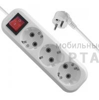 Удлинитель KRONUS 3 гнезда 5 метров 16А/3,5кВт с выключателем и заземлением ПВС 3х1,0 (1/40)