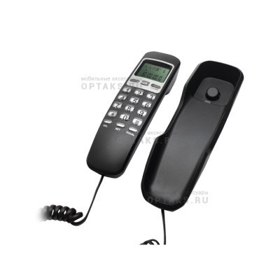 Проводной телефон RITMIX RT-010 Black с дисплеем, узкий корпус, черный (1/40)