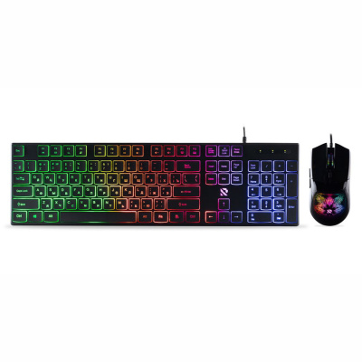 Комплект проводной игровой Клавиатура + Мышь Smartbuy Rush Sparkle SBC-251750G-K, черный (1/20)