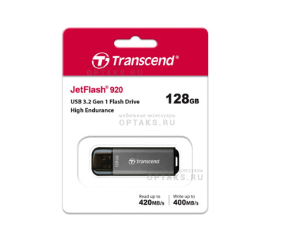 Флешка USB 128Gb Transcend JetFlash 920, USB 3.2, серый, темный